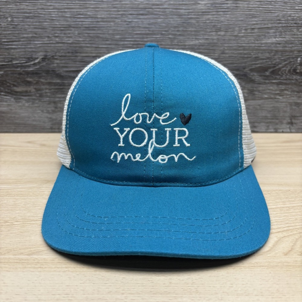 Love Your Melon Hat Cap Snap Back Blue White Trucker Mesh Embroidered USA Mens